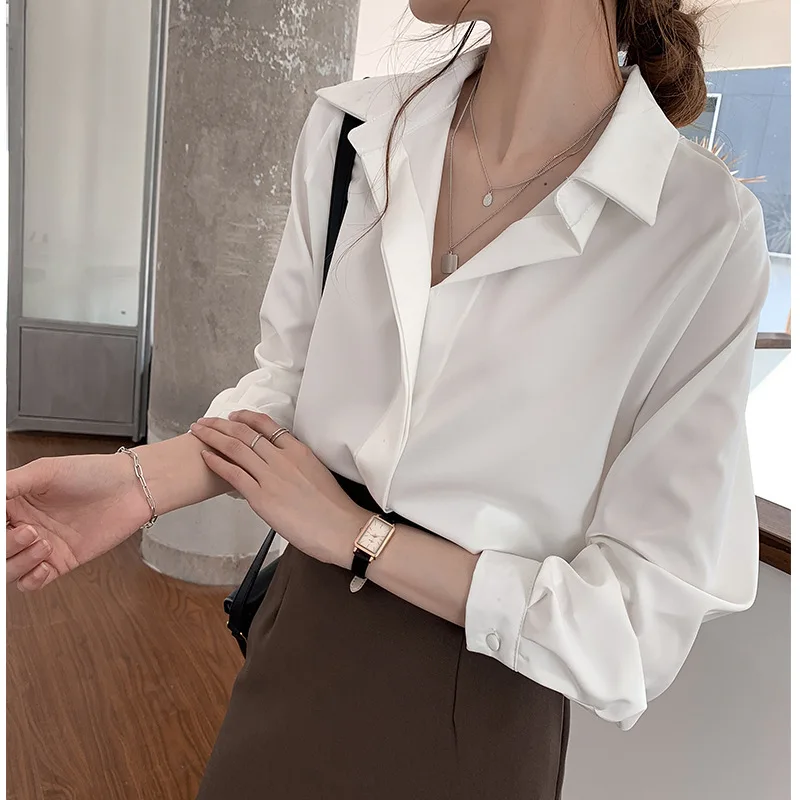 

Commuter Shirt Women's Autumn Design Sense of Minority Gentle Style Top Loose Long Sleeve Shirt Bottomed Shirt Fashion Shirts