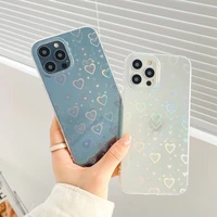 phone case for iphone 13 12 11 pro x xr xs max 7 8 plus se 2 luxury colorful laser love heart clear soft imd for iphone 12 case