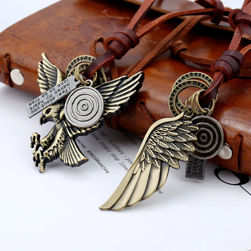 Модное винтажное ожерелье для мужчин и женщин подвески из сплава бронзы Длинная