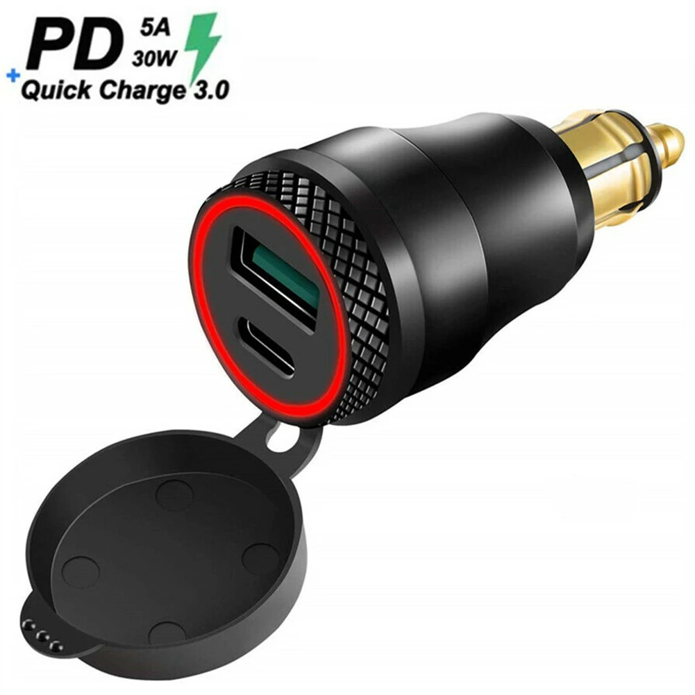 

Водонепроницаемая розетка с разъемом типа C + USB, адаптер питания для мотоцикла, разъем DIN, зарядное устройство для мотоцикла, быстрая зарядка...