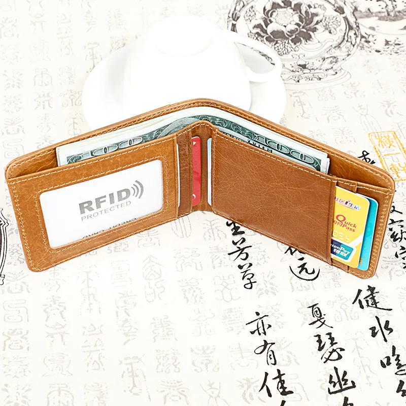Rfid мужской кошелек из натуральной кожи короткие кошельки для мужчин сумка денег
