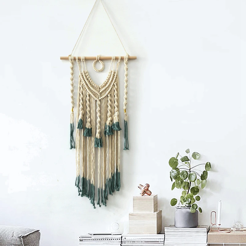 

Nordic Style Wall Hanging Macrame DreamCatcher Handmade Weave Hanging Decoration Bohemia Woven Tapestry Home Wedding Room Decor