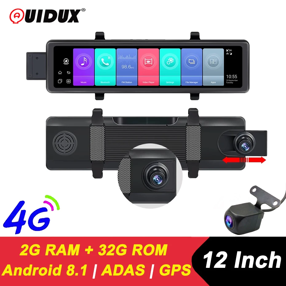 Зеркало заднего вида Videcam 12 дюймов 4G GPS Android 8 1 | Автомобили и мотоциклы