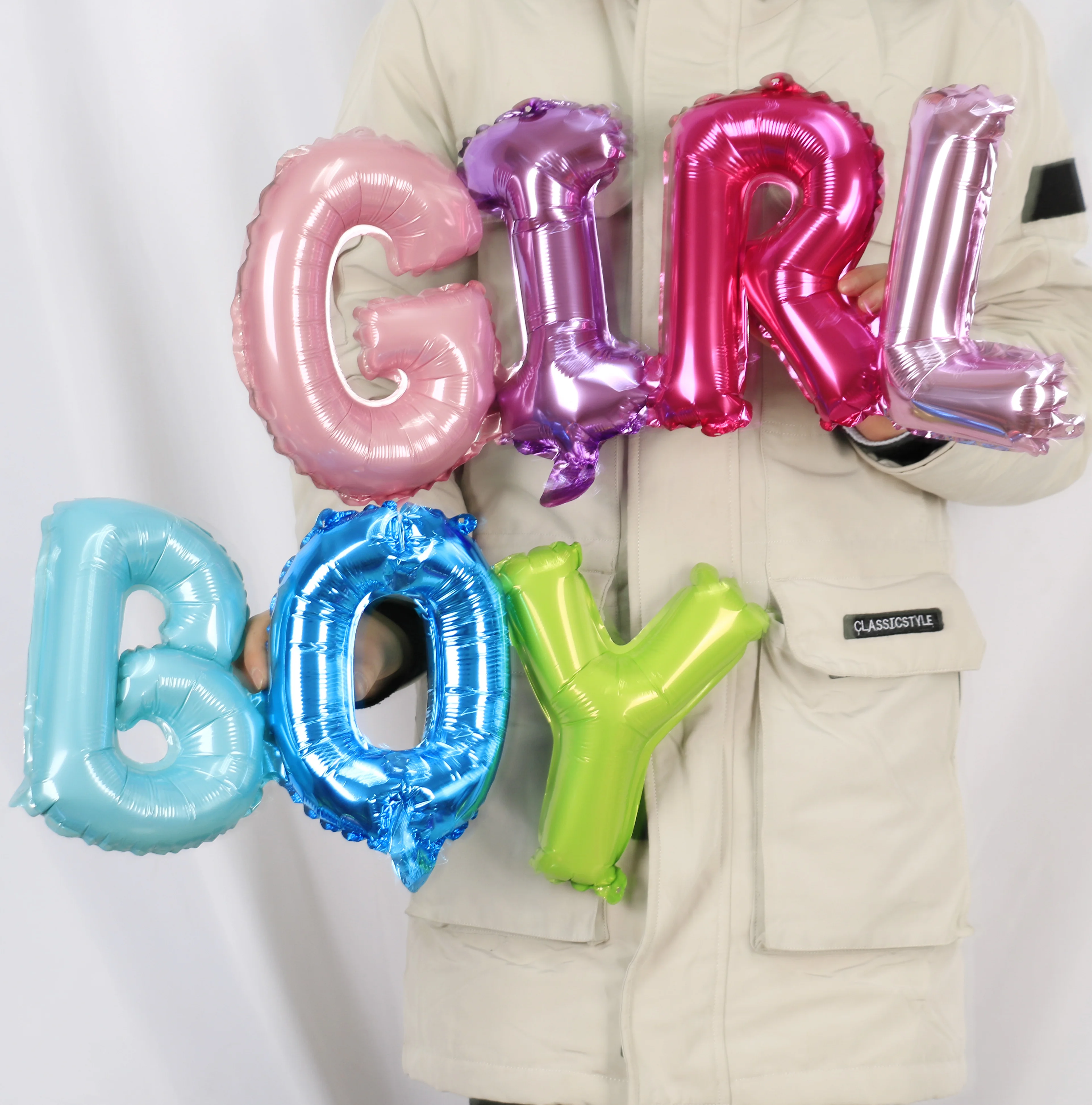 

1 set of Boy and Girl alphabet Aluminum Foil balloons Baby Shower Balloons Room Decoration Birthday Party Decorations supplies