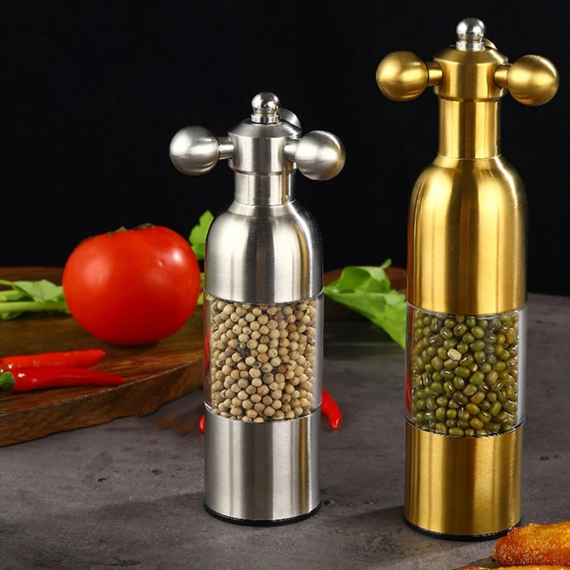 

Multifunctional Stainless Steel Grinding Tool with Strong Ceramic Adjustable Coarseness Salt Shakers Peppercorns 1pc