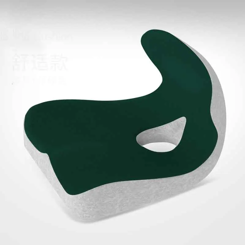light grey and green Эргономичный дизайн задняя подушка для копчика сиамская Подушка с эффектом памяти пустотелая дизайнерская поясничная поддерживающая подушка для офисного стула - Цвет: light grey and green