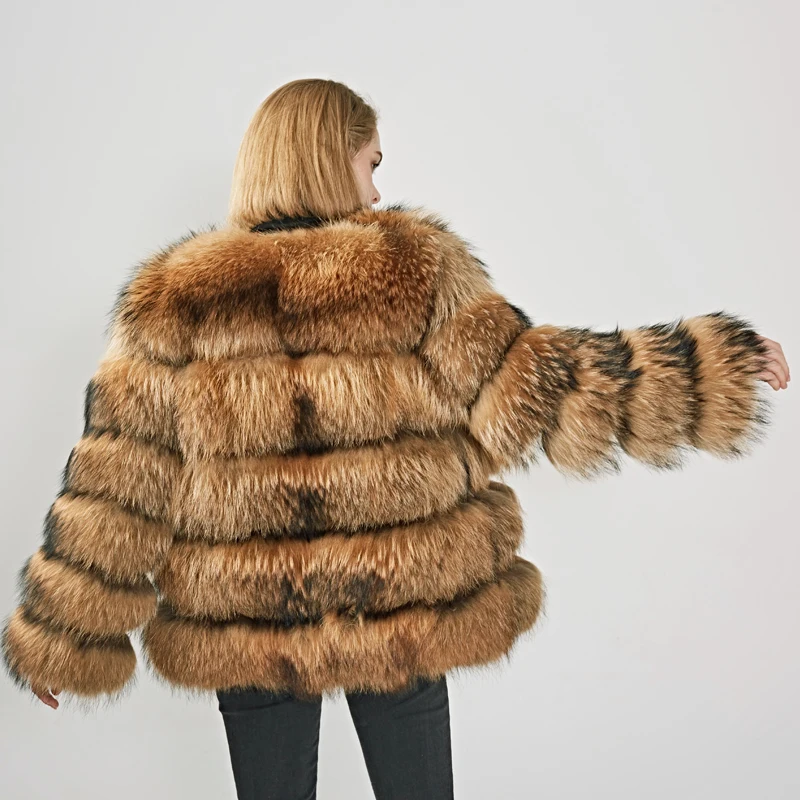 MAOMAOFUR пальто из натурального меха енота Женское зимнее теплое с длинными рукавами одежда женская натуральная меховая шуба натуральный мех куртка