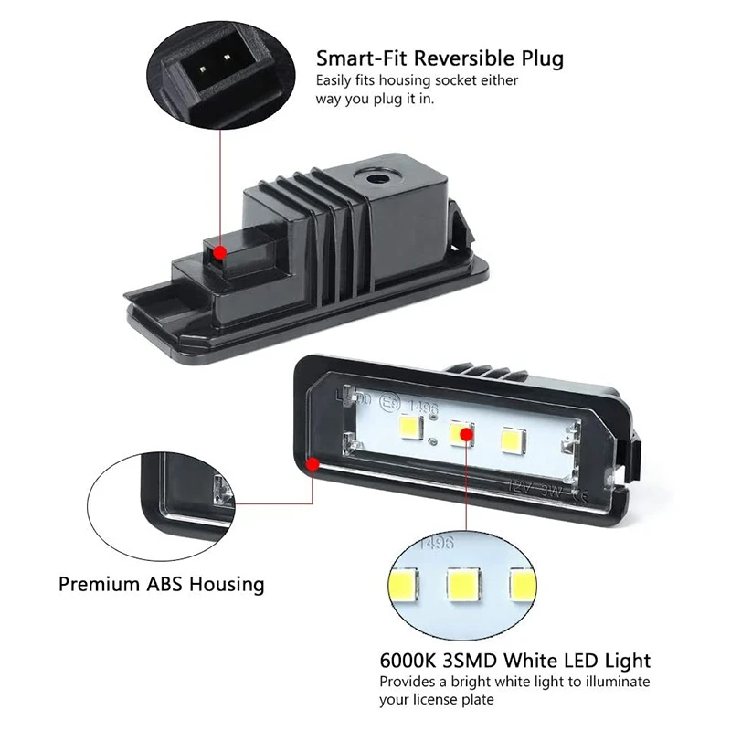 2 шт. светодиодный светильник для номерного знака в сборе Golf GTI Eos CC Scirocco Beetle Phaeton