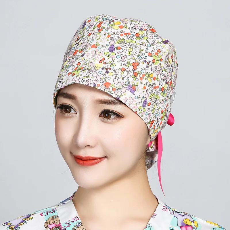 Шапки из хлопка регулируемые с принтом пуговицами |