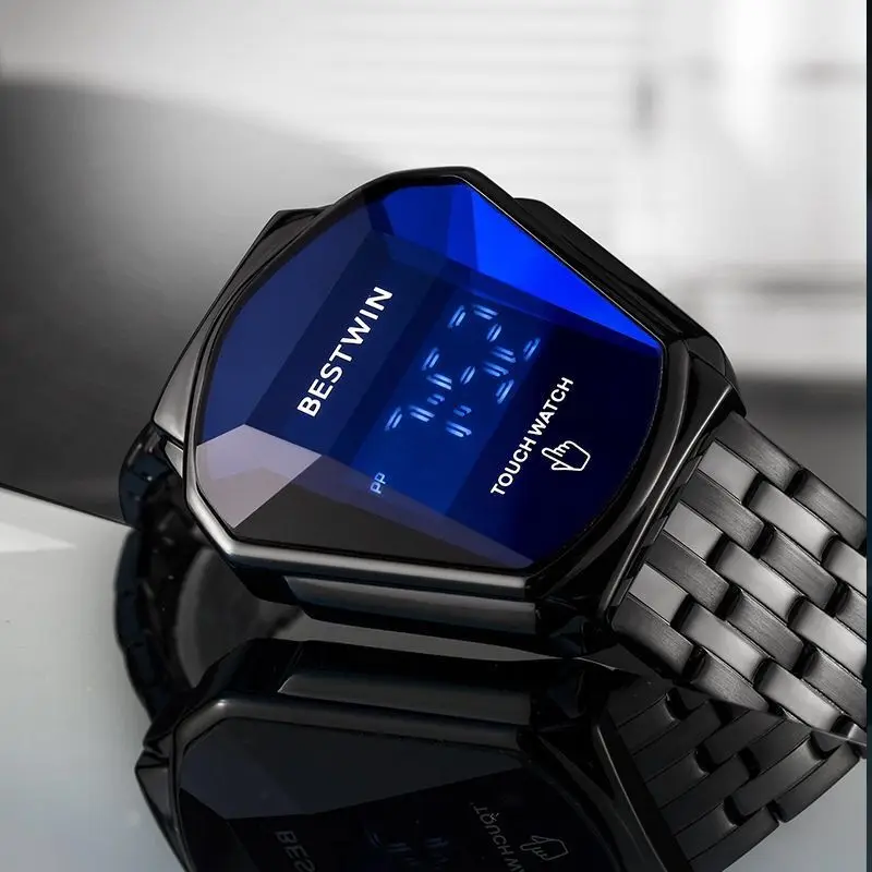 Люксовые наручные часы для мужчин с двойным дисплеем времени бизнес-класса 2020 новой моды мужские электронные часы мужчин водонепроницаемые светящиеся тенденции высокого уровня.