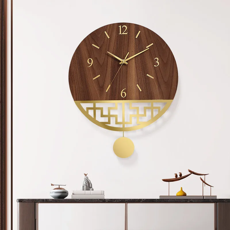 

Creative Pendulum Wall Clock Wood Art Chinese Living Room Wall Clock Silent Orologio Da Parete Wall Watches Home Decor 60wcS