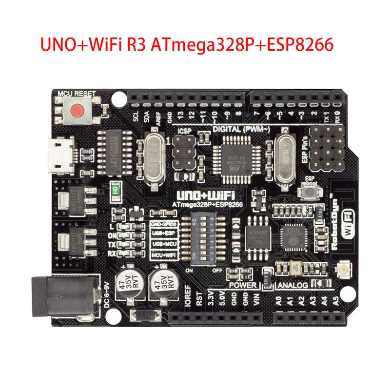 UNO R3 ATmega328P Mega+ WiFi R3 ATmega 2560 UNO+ WiFi R3 ATmega 328P модуль ESP8266 32 Мб памяти USB-TTL CH340G совместим с Arduino NodeMCU WeMos - Цвет: UNO R3 ATmega328P