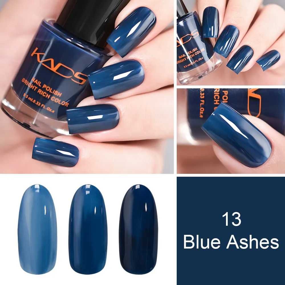 Blue Ashes KADS 9,5 мл полупрозрачный Желейный лак для ногтей Vernis Полупостоянный УФ-лак для ногтей Маникюрный цветной конфетный лак - Цвет: Blue Ashes