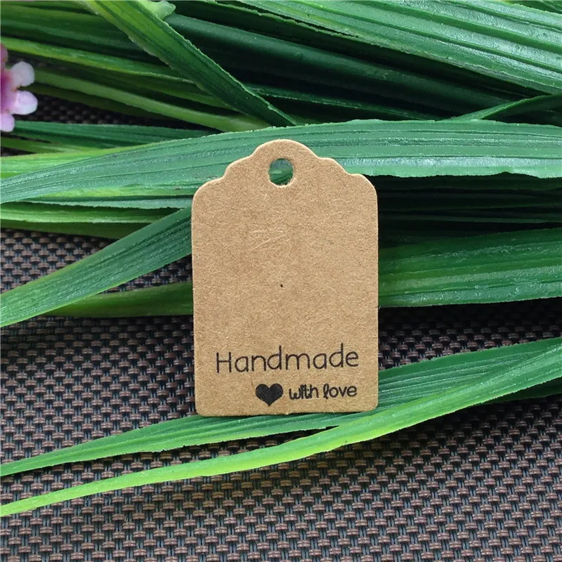 Free shipping 3x2cm Color Price Tags Hand made Gift tags DIY Retro Kraft Paper cards Garment 50PCS For Candle/Flower | Дом и сад