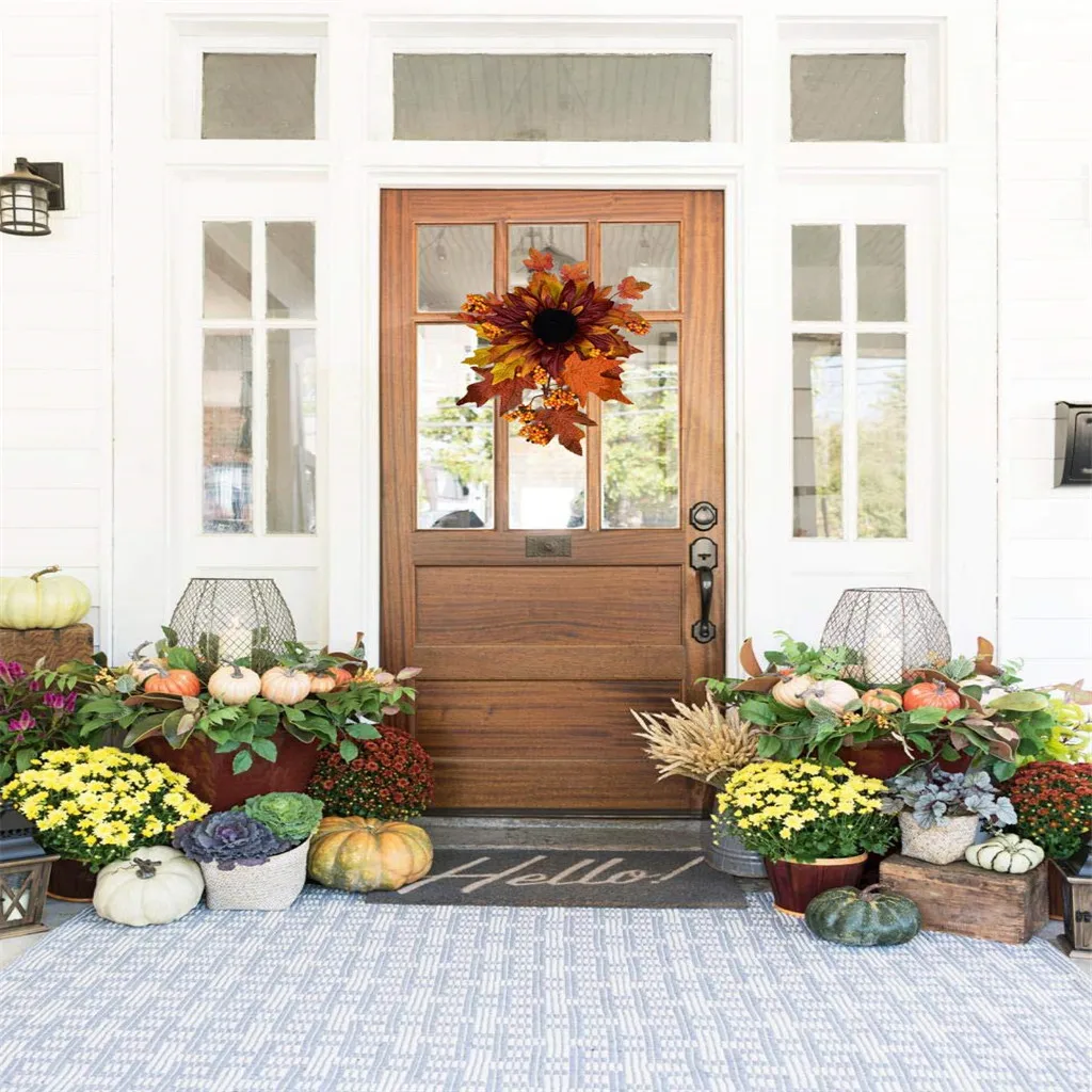 Искусственные цветы осенние листья настенные подвесные рождественские уличные