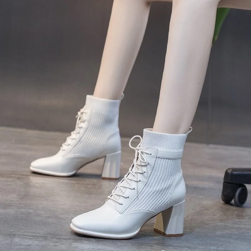 

Martin boots new autumn winter British wind ankle boots women thick heel square fashion high heel fashion boots