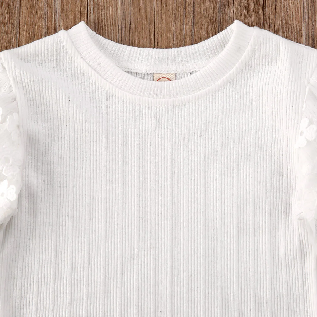 2020 г. Модные новогодние комплекты одежды для маленьких девочек кружевной топ с