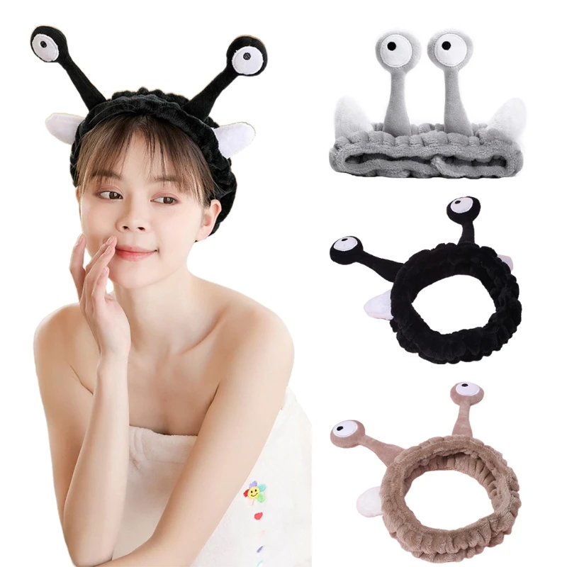 Забавная плюшевая повязка на голову с ушками глаза улитки мультяшная антенна для