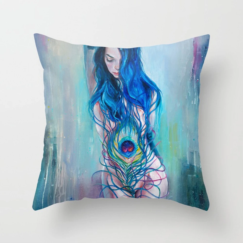 С принтом павлиньи перья животный принт Декоративная Подушка Чехол птица с