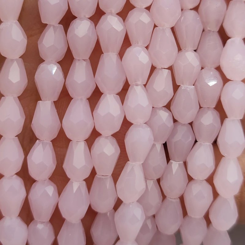 

3x5 5x7 8x11mm Faceted Waterdrop Pink Jades Beads Teardrop Loose Spacer Beads Handmade for Jewelry Making DIY Bracelet Necklace