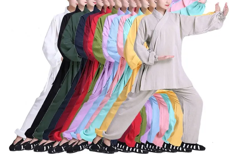 Льняной халат Wudang taoist унисекс высшего качества 22 цвета искусственная Роба кунг