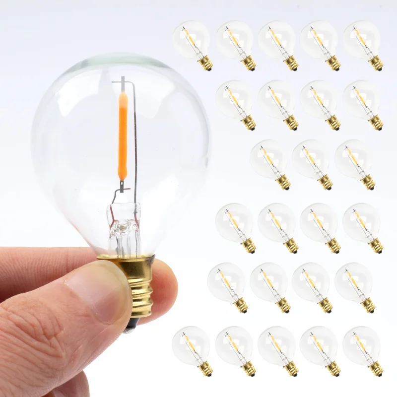 25 PCS G40 Globe LED Replacement Bulbs 0.6W  220V~110V Warm White 2700K LED Lamp Replace For Home Garden Incandescent Bulb