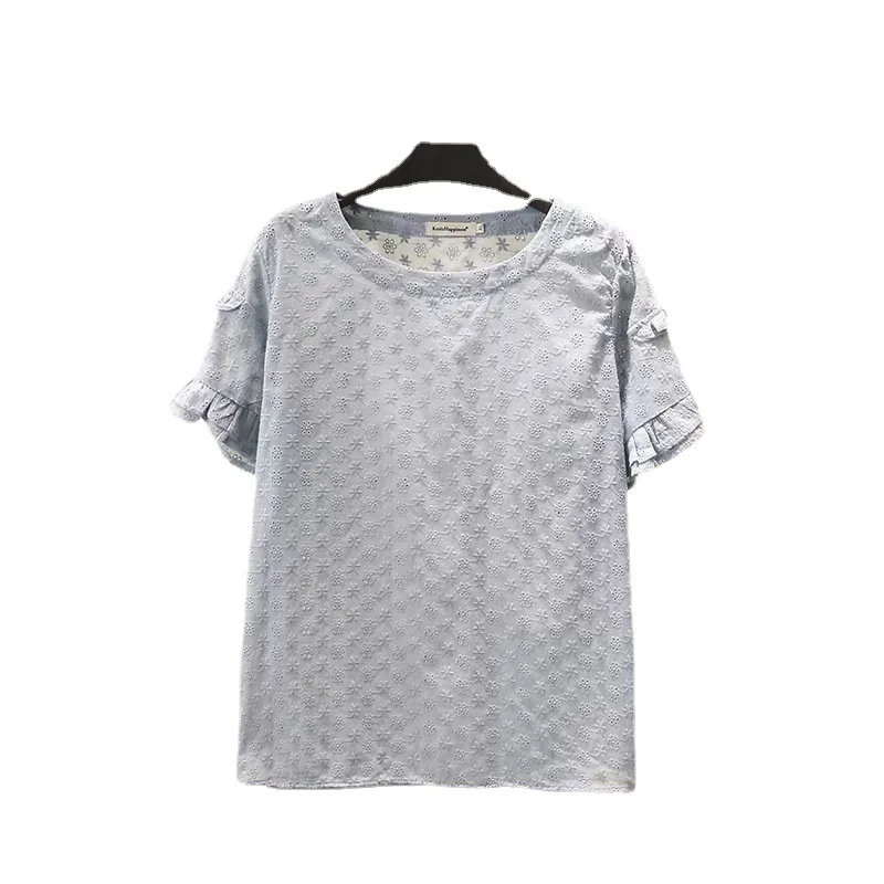 

New Summer short sleeve T shirt tops women loose casual wear solid tops