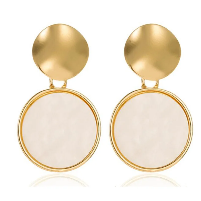 Samyeung Boho Золотые круглые серьги гвоздики для женщин роскошные массивные девушек