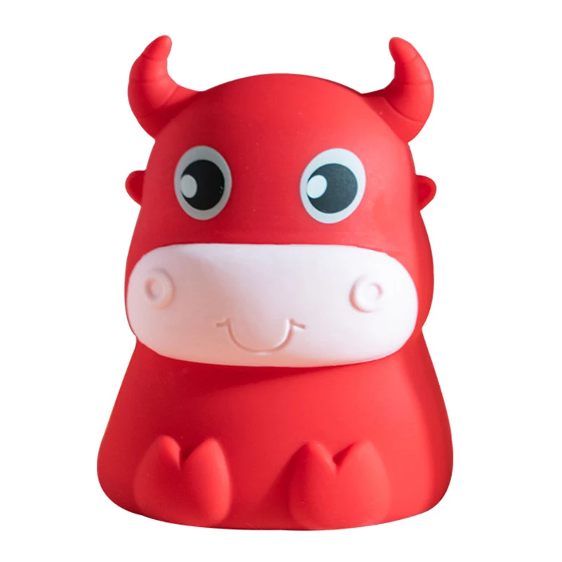 

3D Cow Led Night Light Soft Silicone Colorful Lights Touchs Sensor For Home Bedroom Decoration LB88