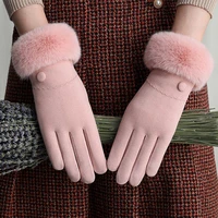 warm gloves ladies winter winter luoshu cotton outdoor korean sports riding thick touch screen windproof gloves women