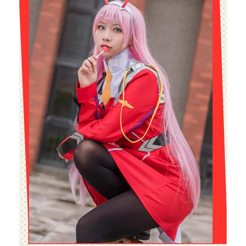 Костюм для косплея 02 Zero Two DARLING in the FRANXX женский костюм DFXX полный комплект платье