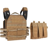 tactical vest setup jpc 2 0 detatchable front molle panel plate triple magazine pouch zip on nylon airsoft hunting accessories