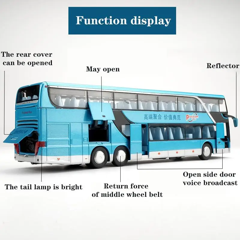 Масштаб 1:50 литой под давлением модель автобуса из сплава двухслойный