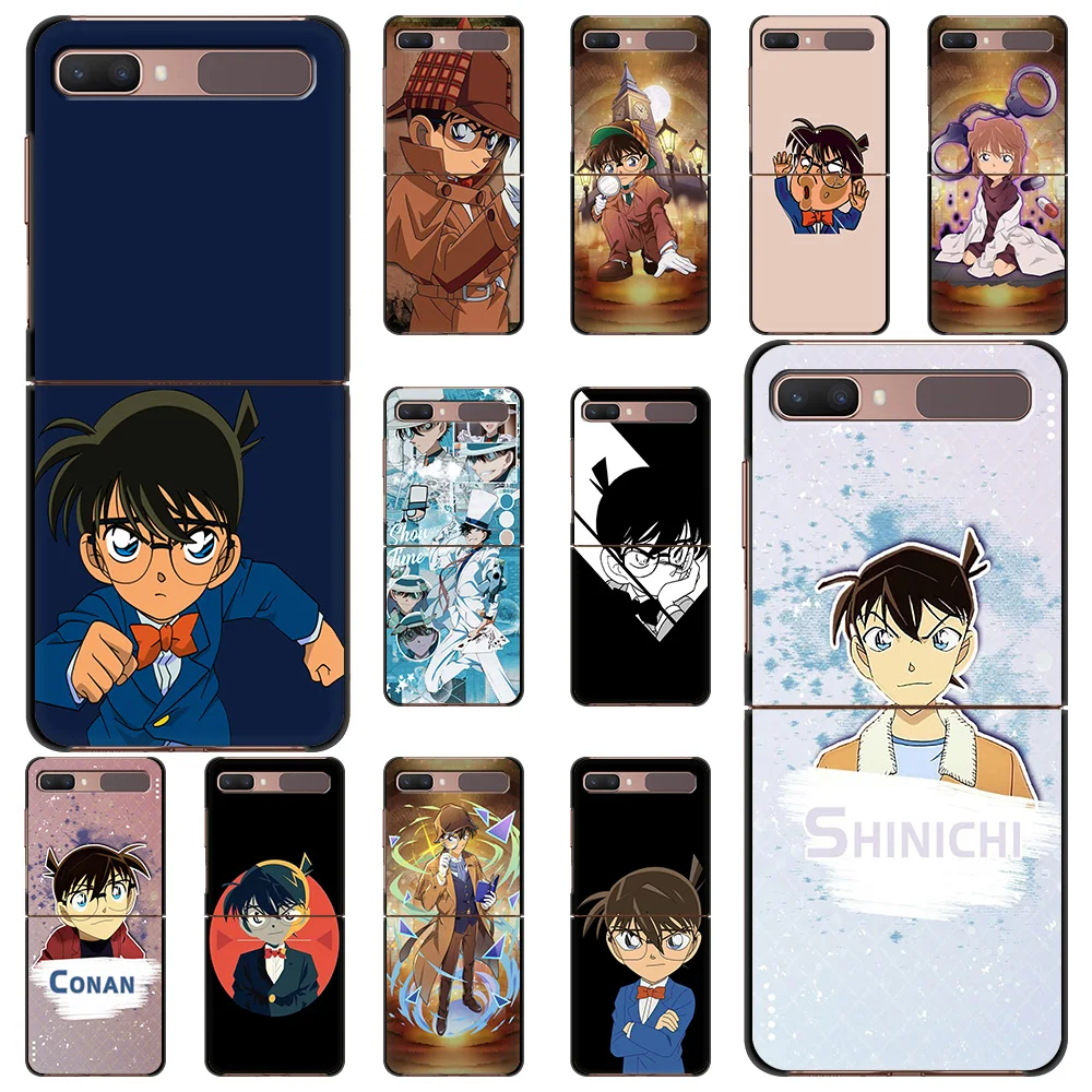 

Роскошный чехол для телефона Samsung Galaxy Z Flip3, тонкий черный Жесткий чехол из поликарбоната для Samsung Z, флип-чехол, чехол, Аниме Детектив, Конан