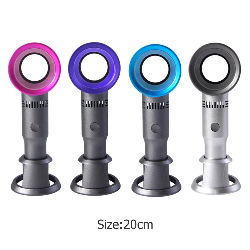 

Portable USB Rechargeable Fan Mini Handheld Bladeless Fan Household Desktop 3 Gear Adjustable Air Cooling Fan for Outdoor Travel