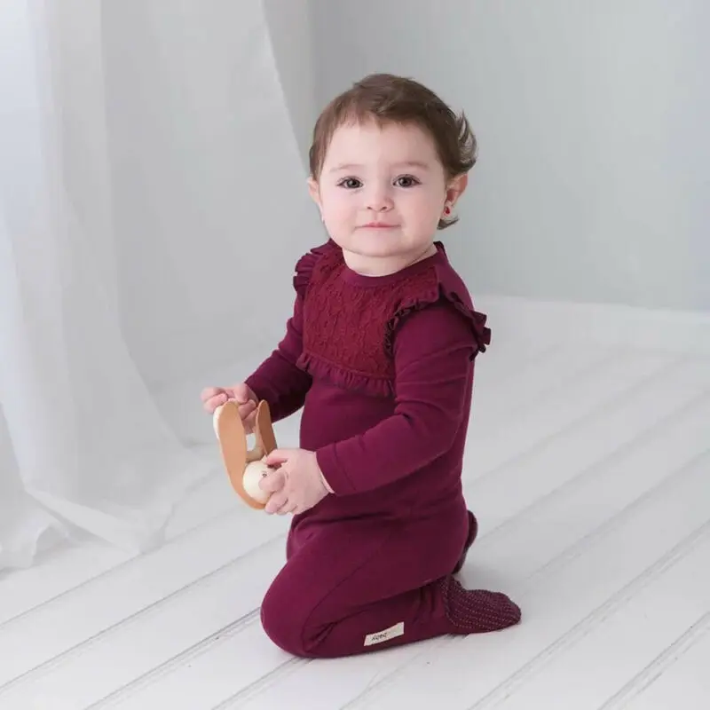 Pudcoco Одежда для новорожденных девочек кружевные однотонные комбинезоны одежда