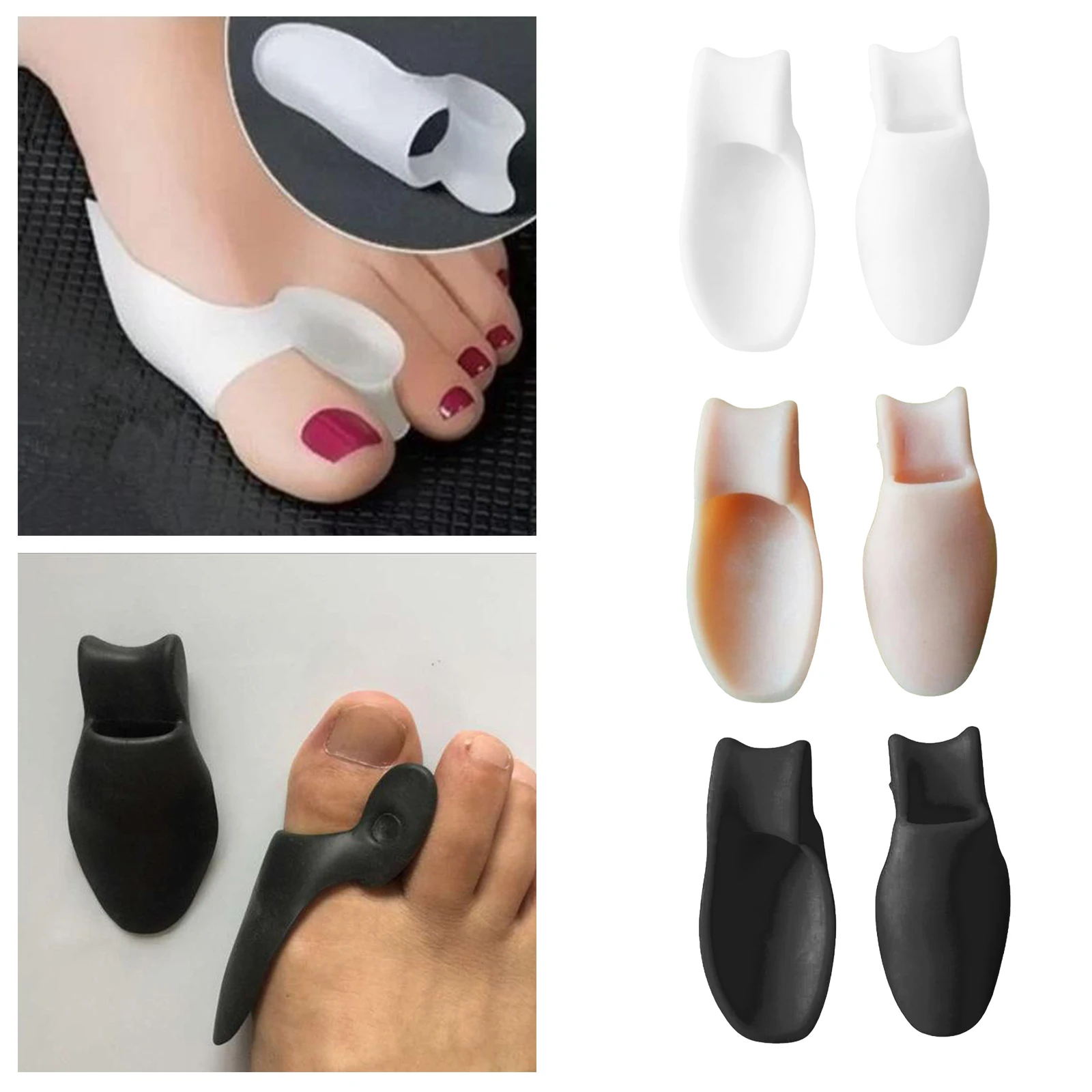 

2x Gel Toe Separator Guard Corrector Relief Toe Spreader Bunion Cushion Pads
