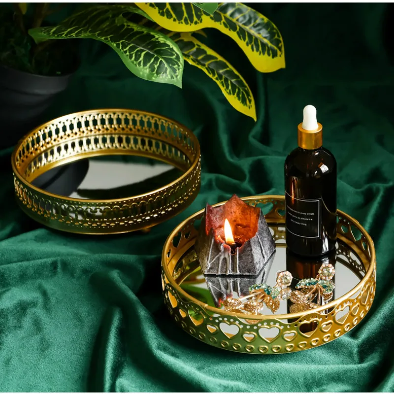 

Косметический ящик для хранения металлический поднос настольная стойка для гостиной Креативные украшения ювелирный поднос