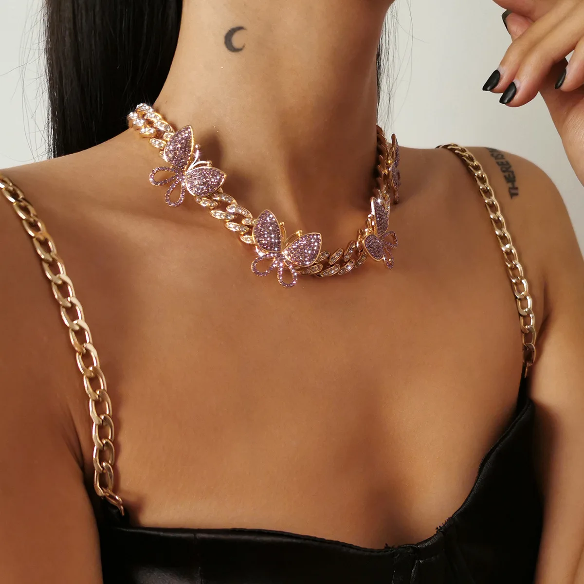 Ювелирные украшения в стиле хип хоп блестящая кубинская цепочка hinestone золотое