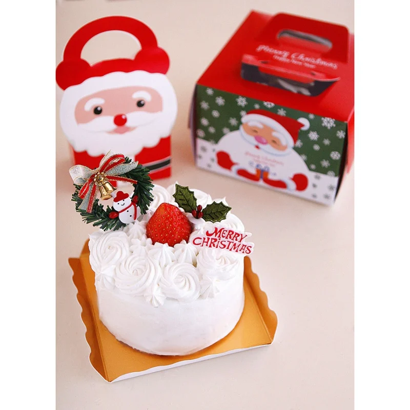 New High Quality 10pcs Christmas Ornaments Paper Gift Box Santa Claus Candy Bag Cookies Decoration Cute | Дом и сад