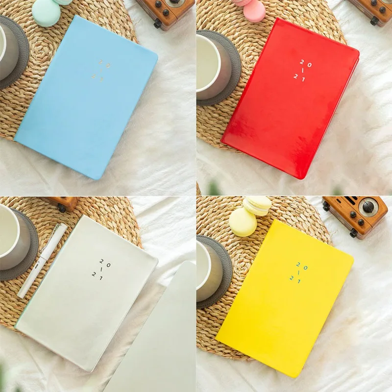 

2021 schedule this 18-month leather diary calendar planning notebook-A5