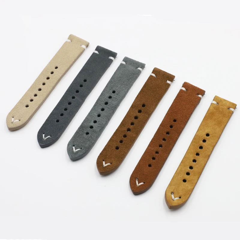 Onthelevel Handmade Watchband Genuine Suede Leather Watch Strap 18 20 22 24mm Quatilty Smooth Velvet Replacemnet Bracelet #C | Наручные