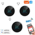 Смарт-детектор газа Tuya, Wi-Fi датчик утечки, умный срок службы, светодиодный дисплей, система сигнализации на природном газе, совместимый с электронным клапаном