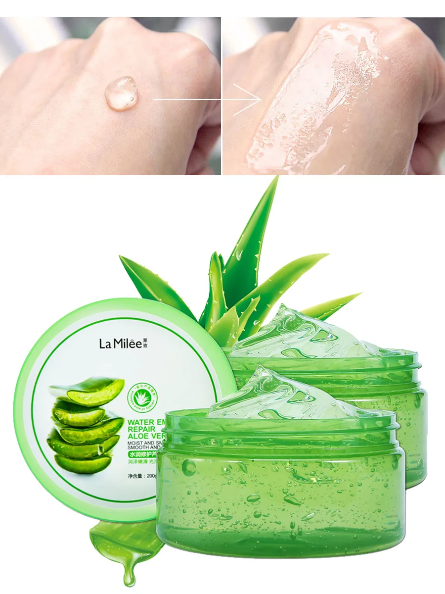 

200g LAMILEE Natural aloe vera Smooth Gel Acne Treatment Face Cream for Hydrating Moist Repair After Sun 01
