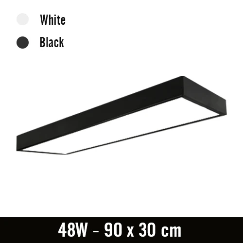 90x30cm 48W Современный светодиодный потолочный светильник, лампа для поверхностного монтажа, прямоугольная панель, пульт дистанционного управления, для офиса, спальни, гостиной, кабинета, светильник, 110 В, 220 В - Цвет корпуса: 90x30cm 48W