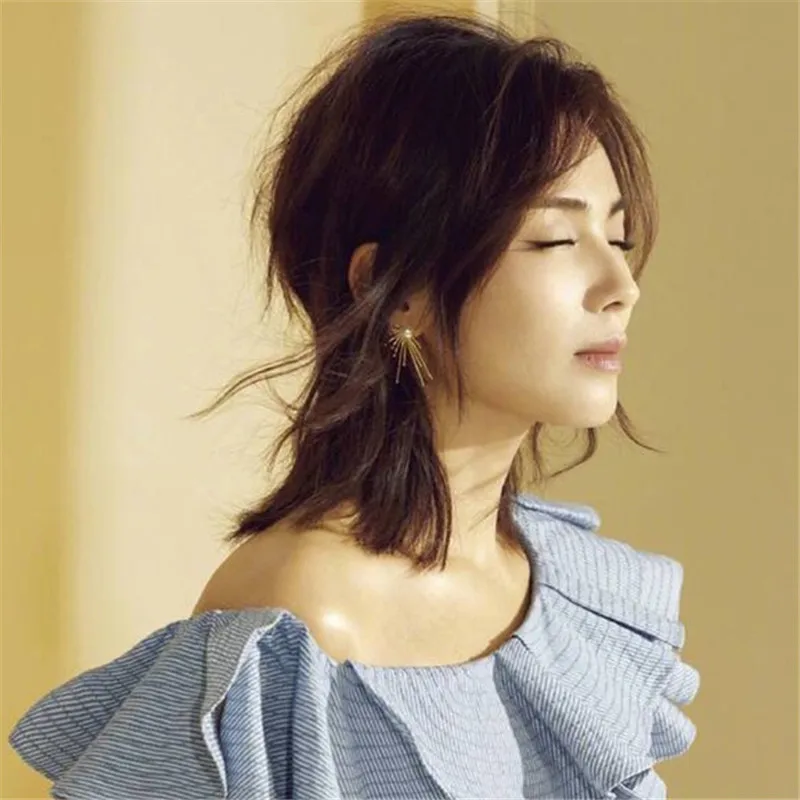 Fashion Fireworks Pearl Stud Earrings For Women Metal Irregular Ray Geometric Simple Party Jewelry Accessories Gift | Украшения и