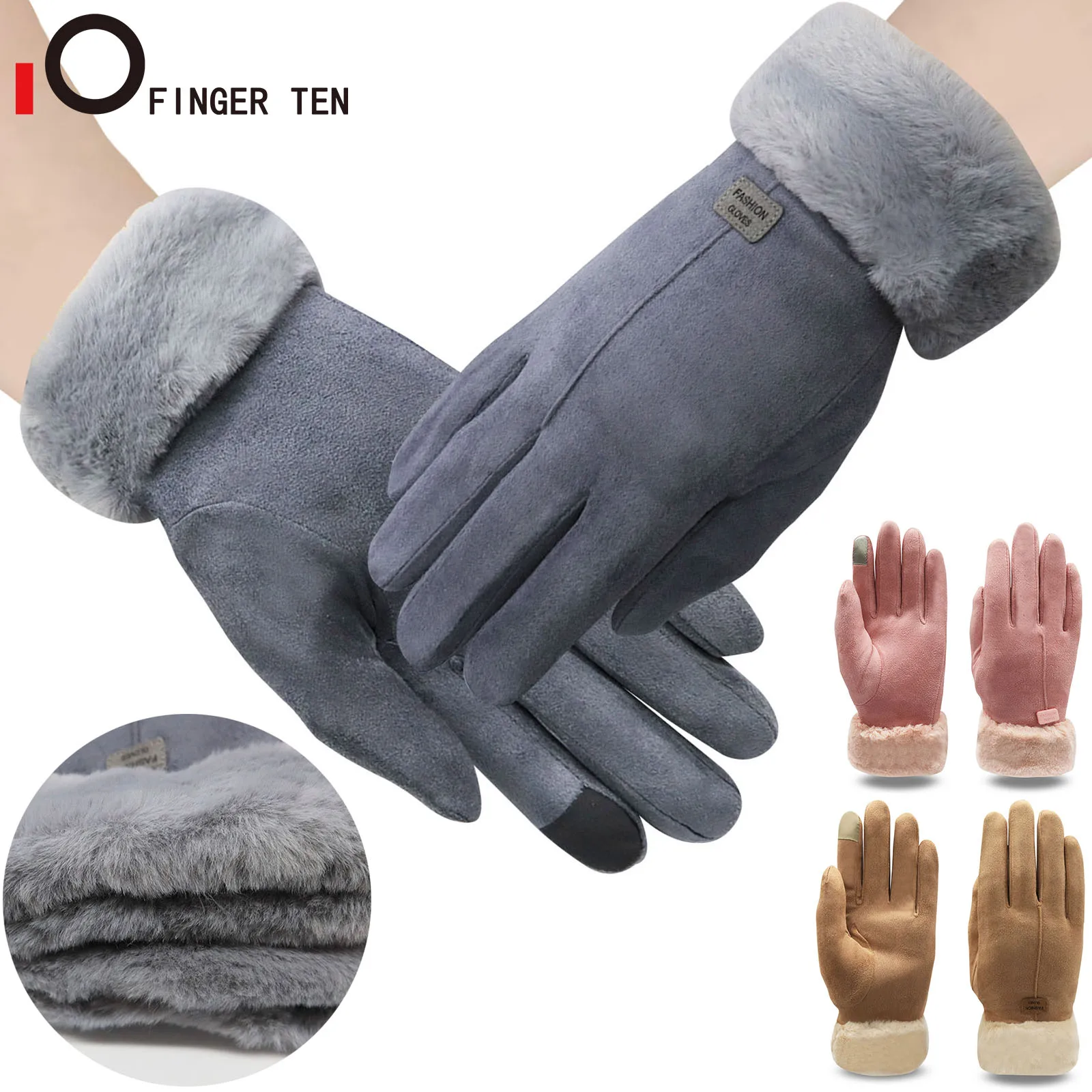 

Waterproof Windproof Women Winter Glove Warm Touch Screen Anti Slip Cycling Gloves Accessories Grey Brown Pink Drop Shipping