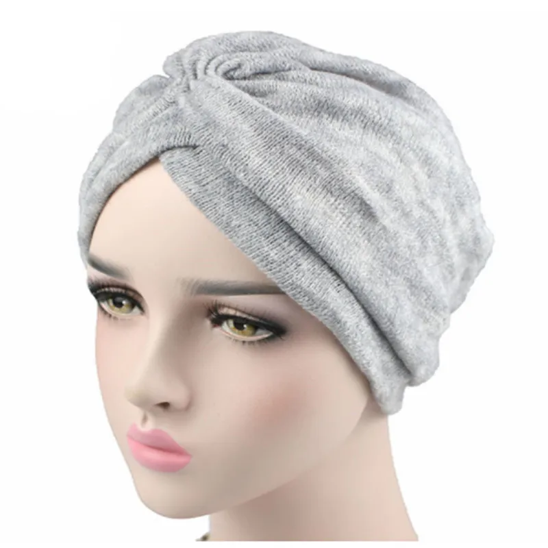 

New fashion women's wool blended turban headgear headgear warm and breathable headscarf hat
