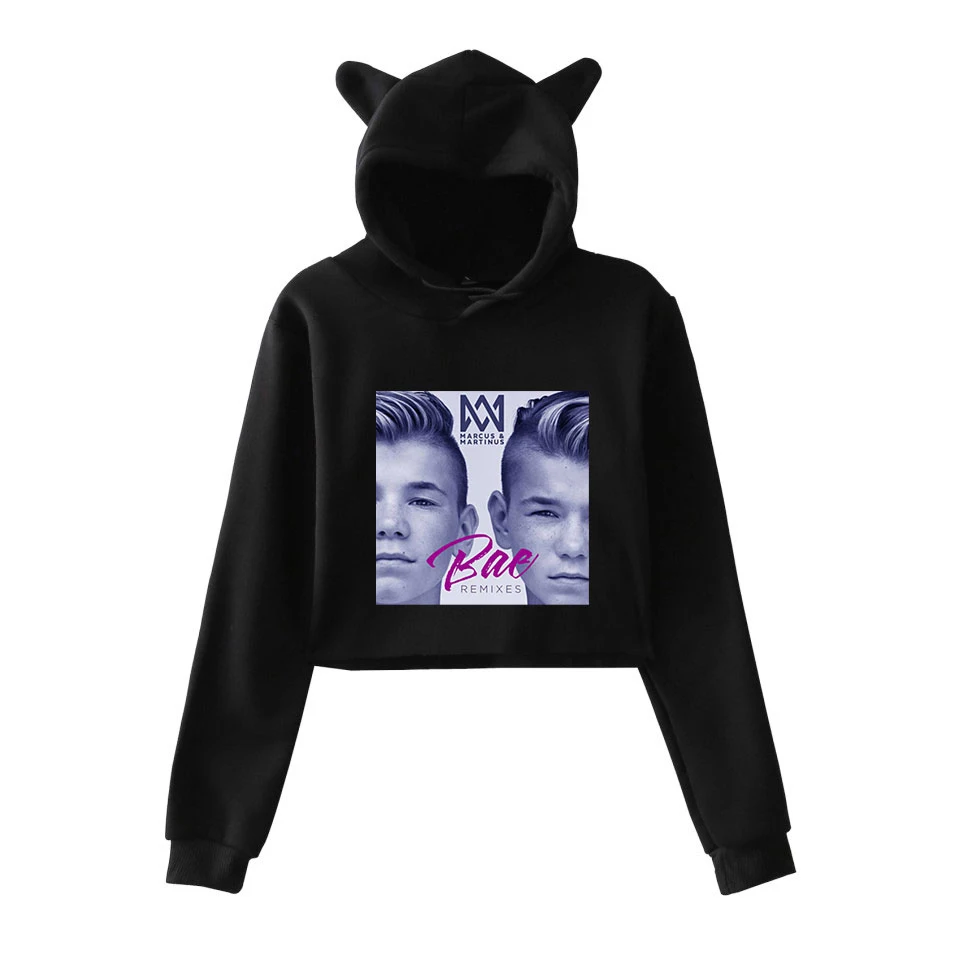 2019 New singer Marcus and Martinus Cat Ear Sweatshirt Ouewear Casual Women Favorite Twin combination Cute | Женская одежда