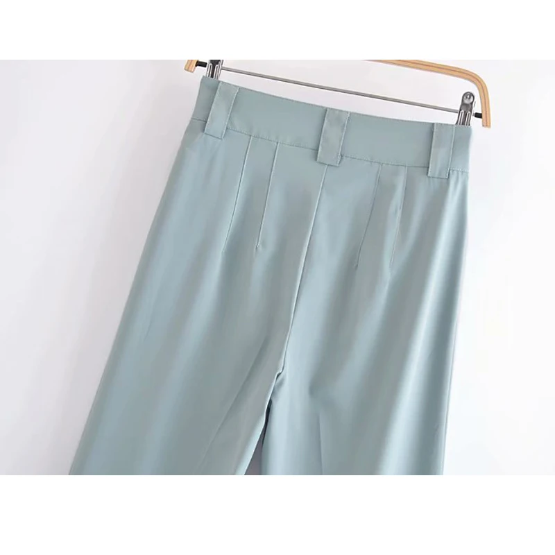 

VUWWYV Za Green Wide Leg Pants Women High Waist Loose Pants Woman Summer Streetwear Trousers Women Straight Leg Pants Suits